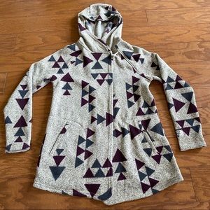 North Face Multicolored Hooded Fleece Jacket